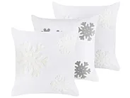 Set of 3 Decorative Cushions NORIN 45 x 45 cm White Christmas Motif_1164582