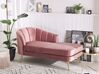 Linksseitige Chaiselongue ALLIER Samtstoff Rosa