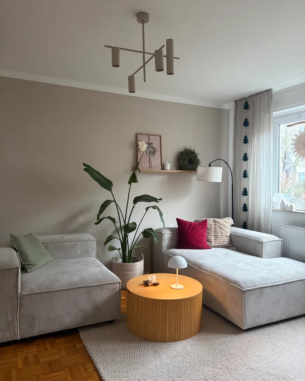Modul Ecksofa 2-Sitzer ARDAL mit Ottomane Cord Taupe linksseitig_1043028