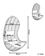 Hängesessel PINETO Polyrattan Grau_765418