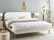 Bett mit Lattenrost Cord FLAYAT 180 x 200 cm Cremeweiß_967707