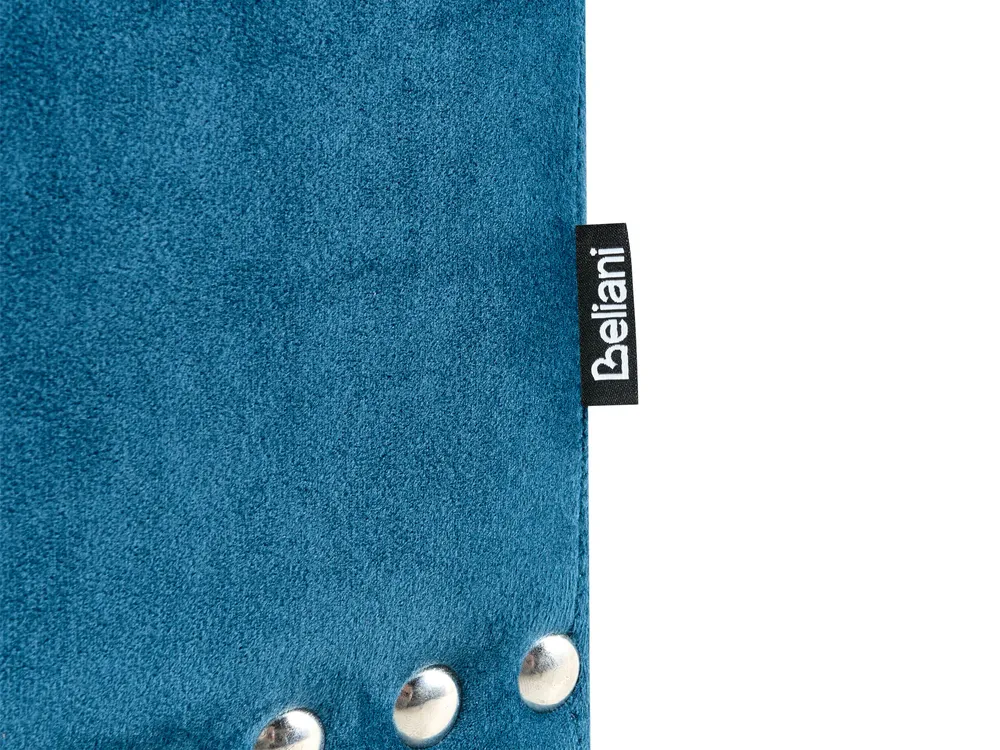 Pouf mit Stauraum LORETTO Samtstoff Dunkelblau_1049813