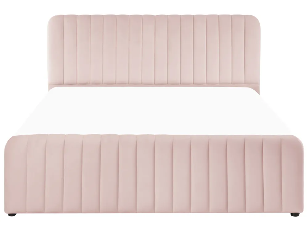 Bett mit Stauraum LUNAN Pastellrosa 160 x 200 cm_1051468