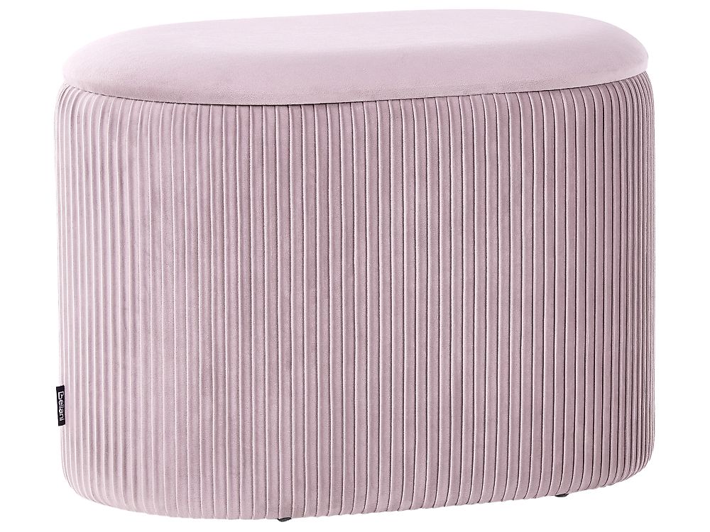 Poef met opbergruimte RICHLAND Fluweel Roze
