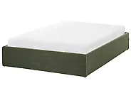 Ottoman Bed without Headboard DINAN Boucle Dark Green 120 x 200 cm (EU Small Double)_1188252