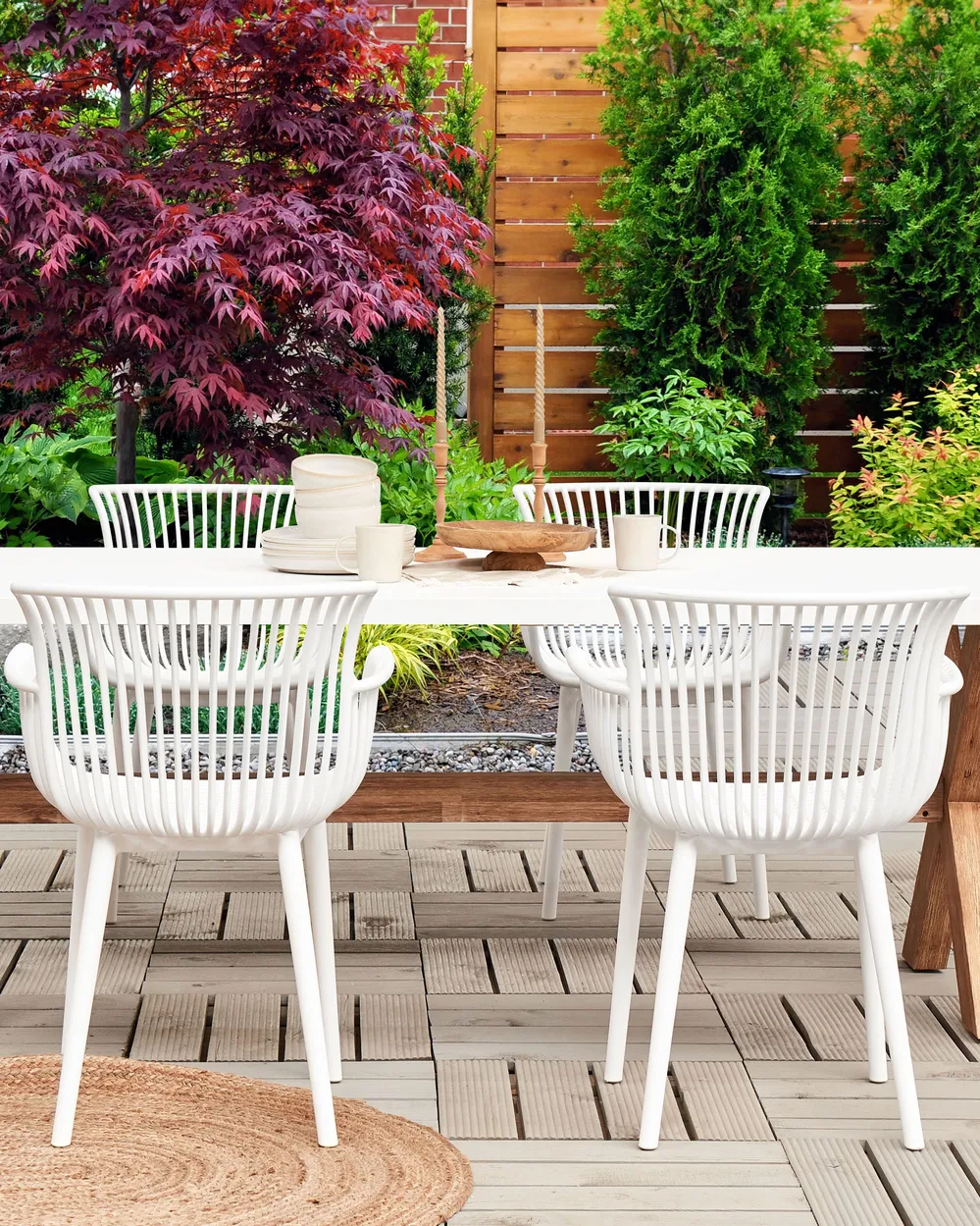 Gartenstuhl 4er Set PESARO Weiß