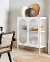 Sideboard mit Glastüren SARRE 90 cm Metall Weiß