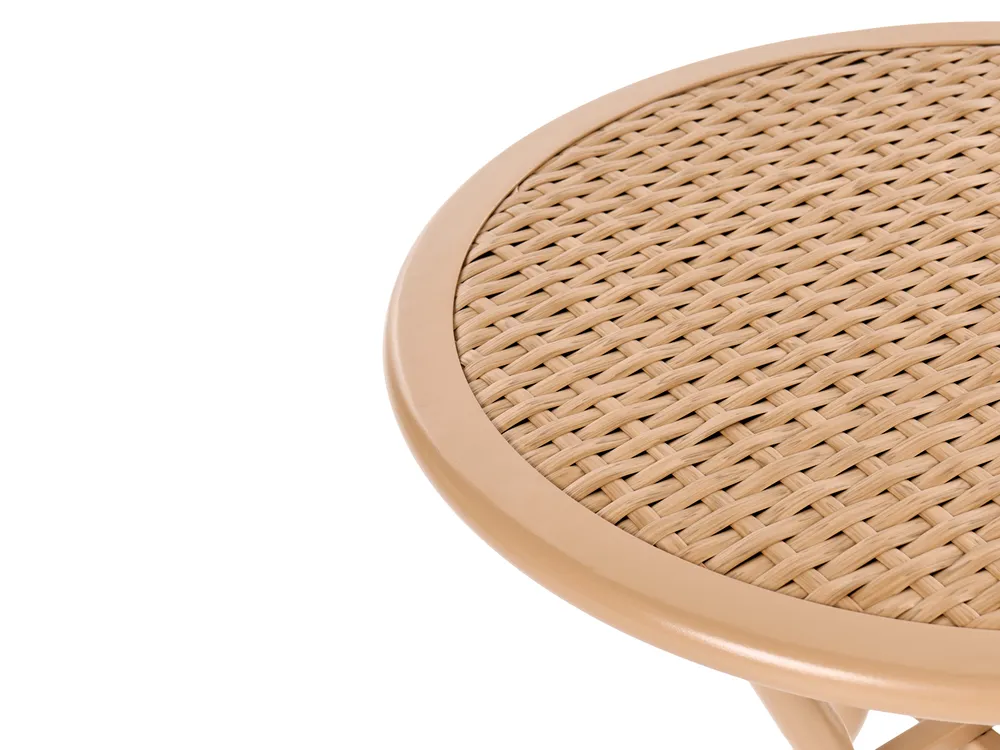 Bistro Set FERLA Polyrattan Hellbraun_1079366