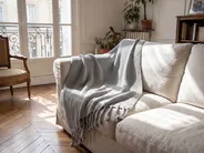 Kuscheldecke NAZILLI Baumwolle 125 x 150 cm Hellgrau_1079640