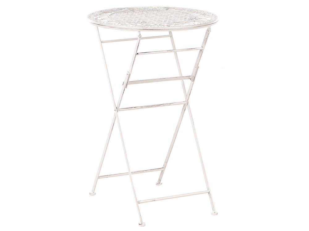 Garden Bar Table Folding TRIESTE 60 cm 60 cm Metal Light Beige