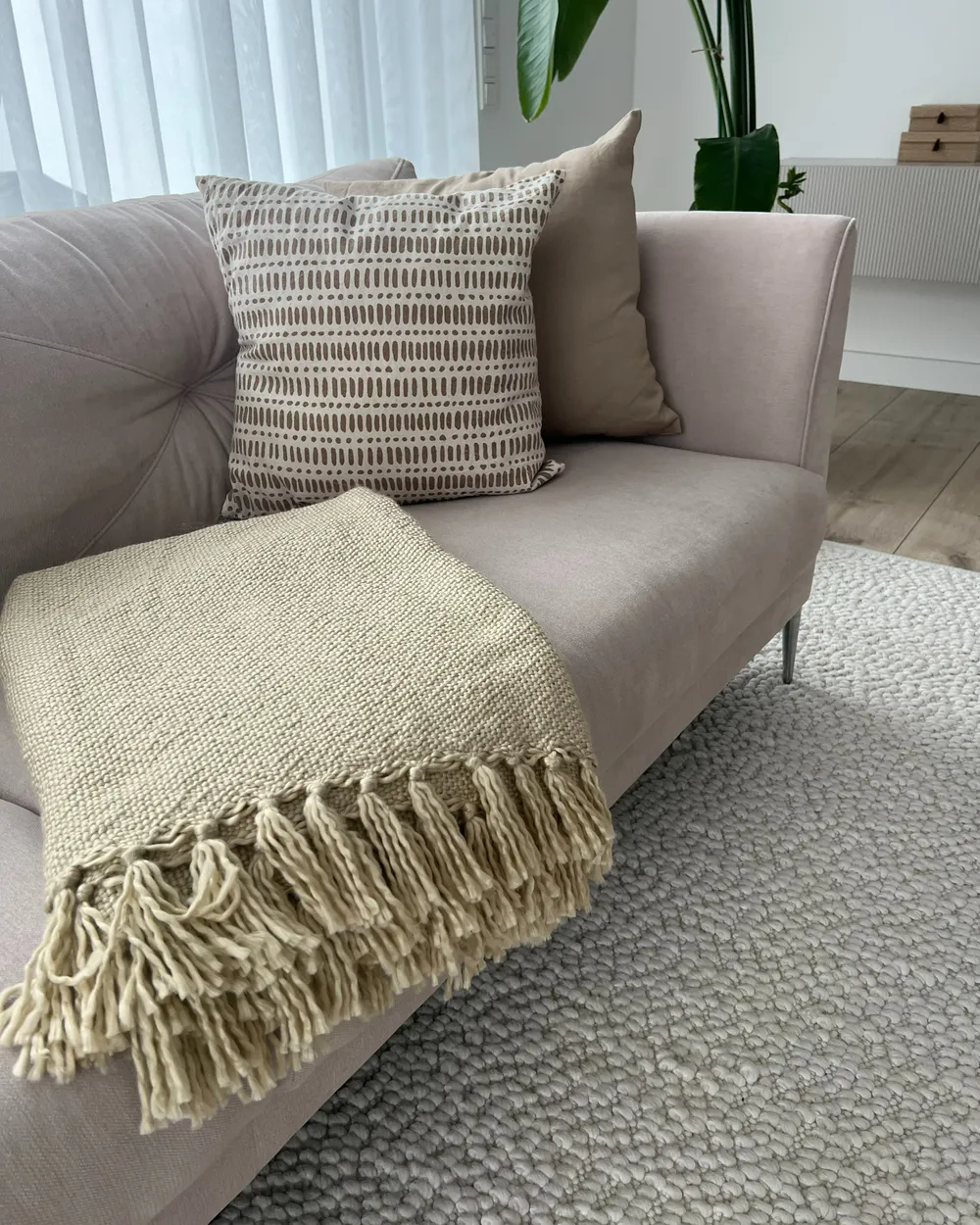 Kuscheldecke CHAOHANI Stoff 150 x 200 cm Beige_980287