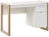 Home Office Desk JOHNSON 112 cm 50 cm with Storage Brown/ White
