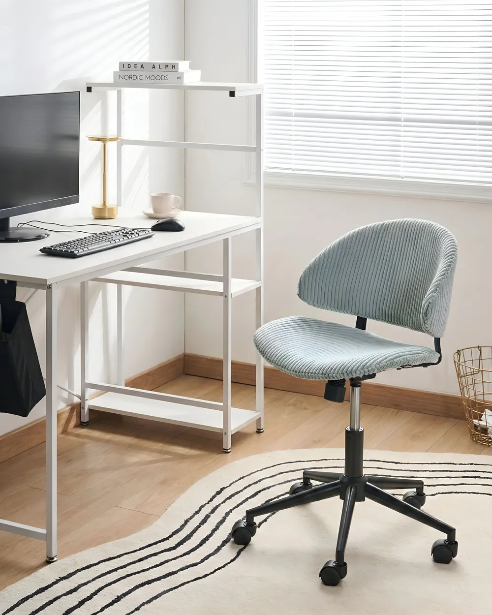 Bürostuhl KIANA Cord Hellblau_1078331