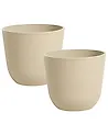 Set mit 2 Blumentöpfen DRABA 44 cm Beige