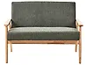 Sofa 2-Sitzer ESRUM Stoff Hellbraun / Grün