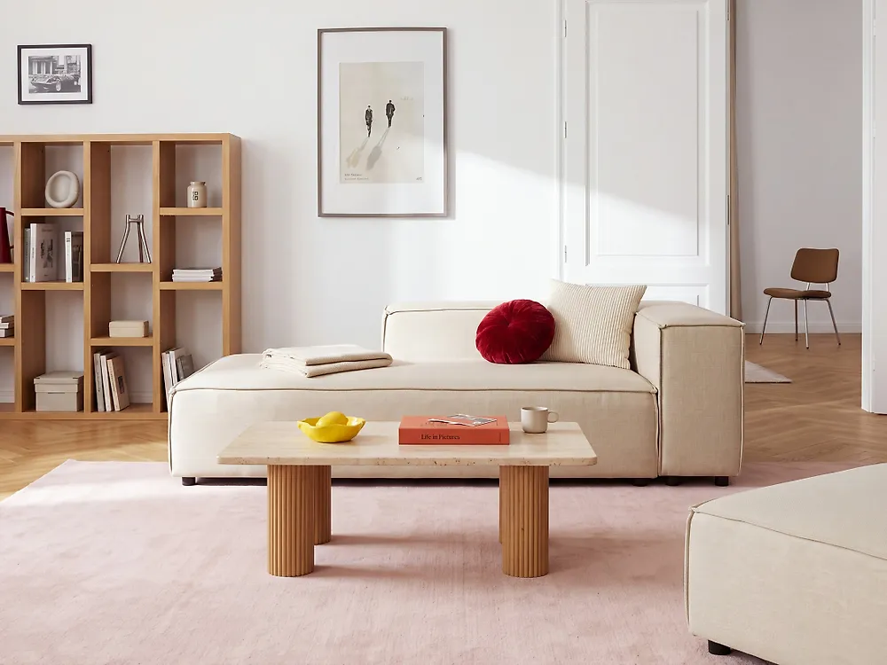 Chaise Longue APRICA Faux Linen Beige_1175015