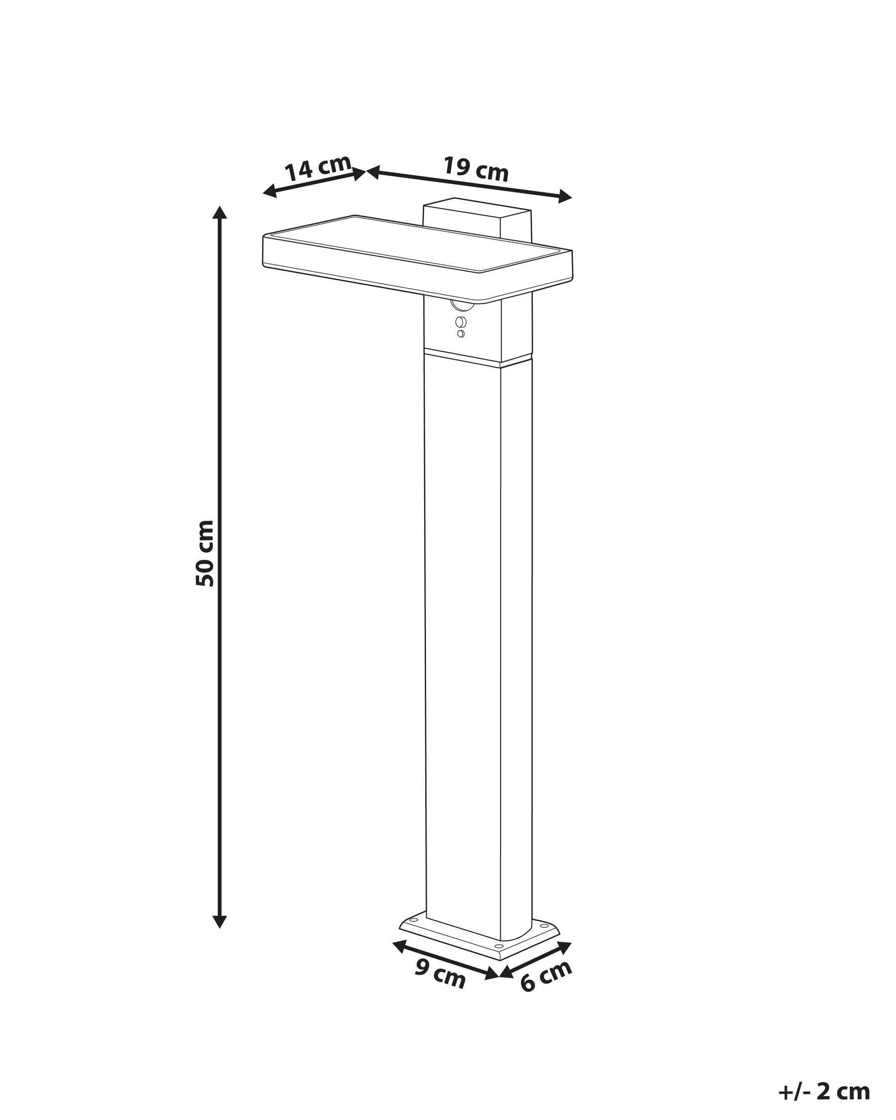 Solar LED Pollerleuchte POPLAR mit Bewegungsmelder Schwarz_943856