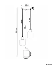 3 Light Pendant Lamp KITARE Glass Beige_1029059