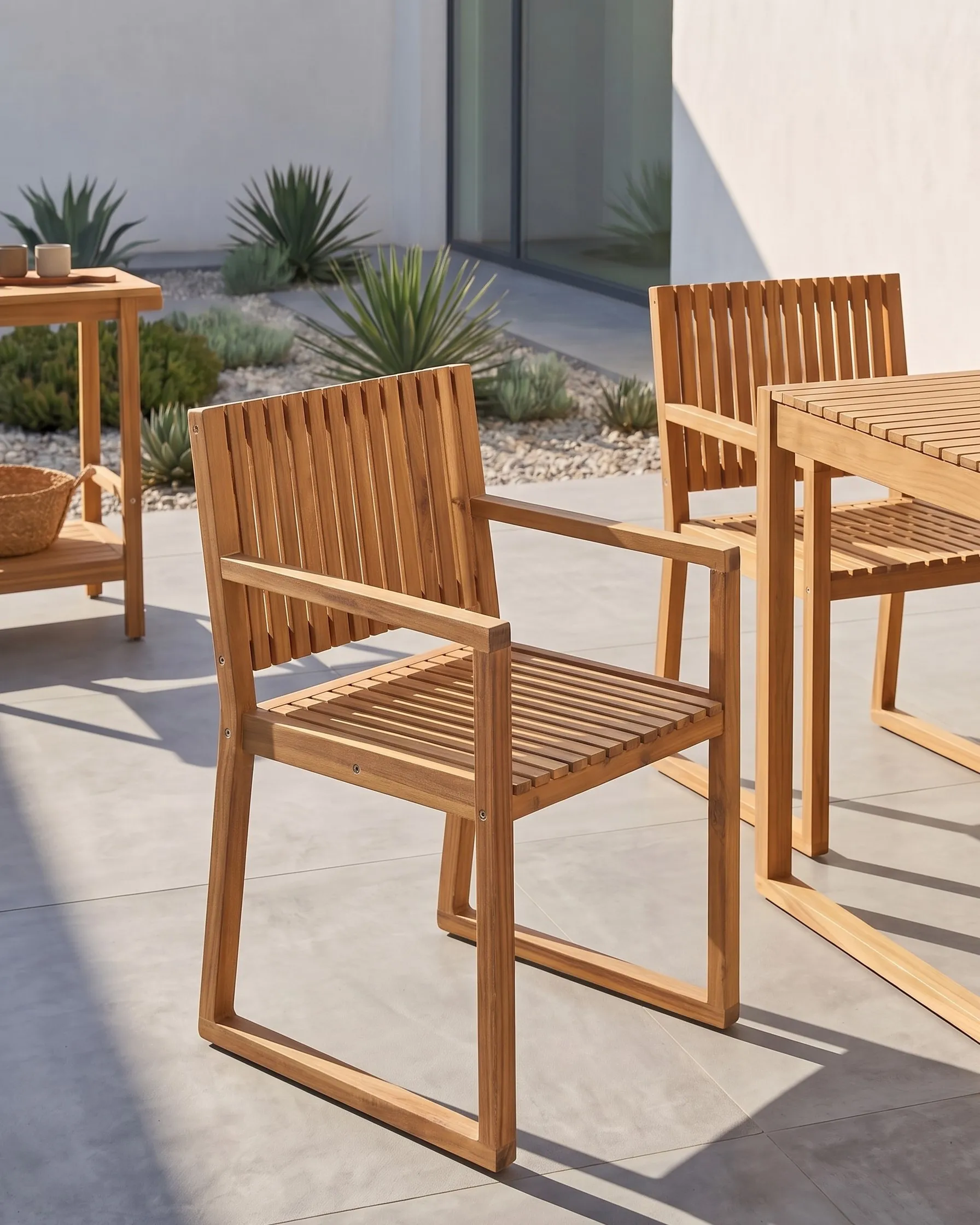 Gartenstuhl 2er Set SASSARI II zertifiziertes Akazienholz Hellbraun_923734