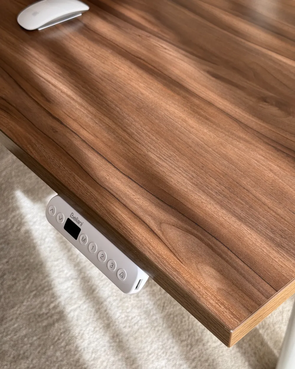 Schreibtisch elektrisch höhenverstellbar DESTINAS 180 cm 80 cm Braun / Weiß_1024217