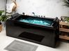 Whirlwanne Eckmodell mit LED MONTEGO 172 x 83 cm Schwarz