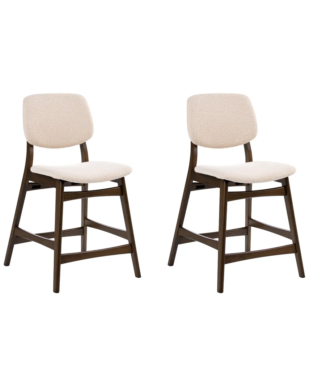 Set mit 2 Barstühlen ELAINE Bouclé Braun / Hellbeige_1060270