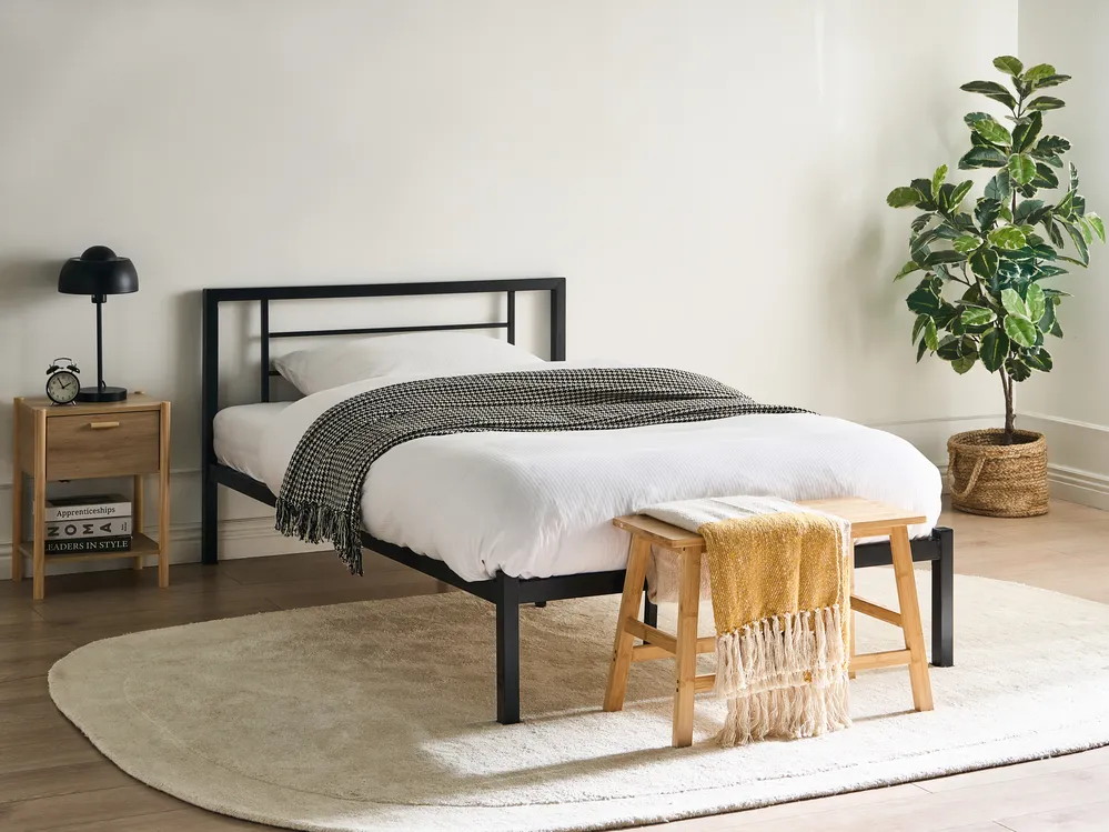 Bed Metal CUSSET 120 x 200 cm (EU Small Double) Black