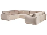 Modular U-Shape Sofa 8 Seater MESNALI Boucle Beige_1046783