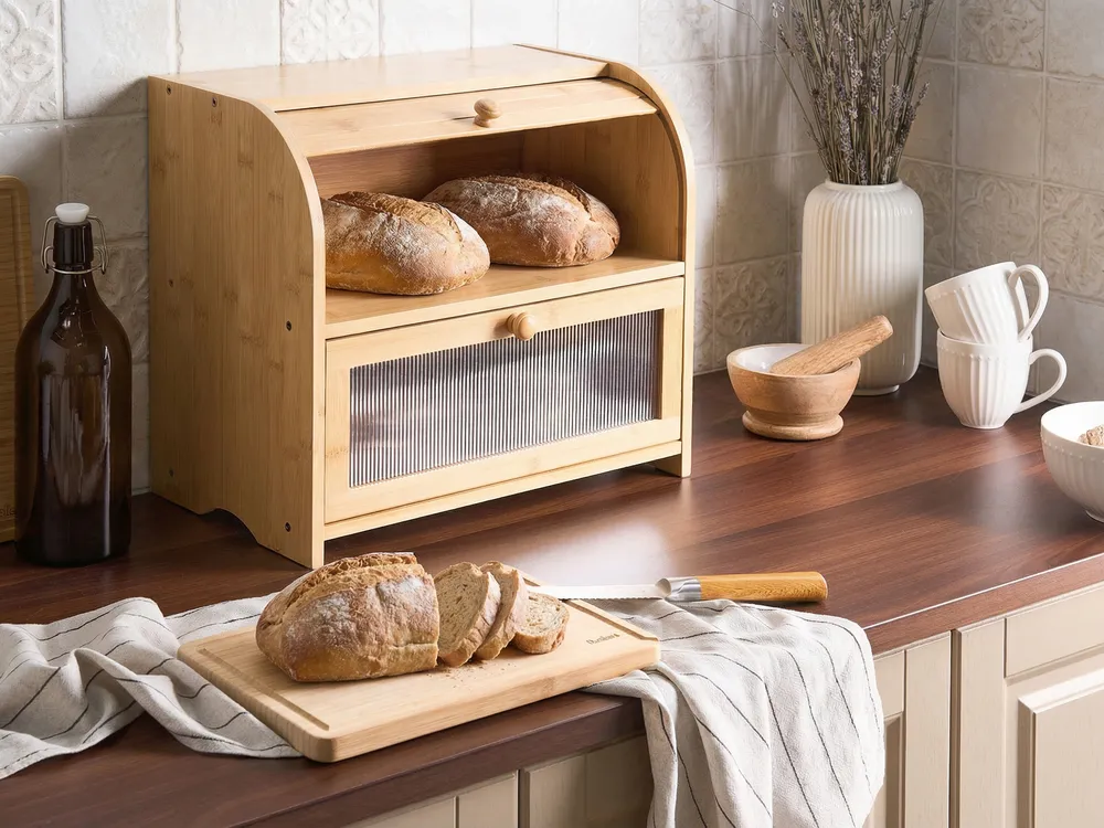 Brotkasten LEVAIN Bambus Hellbraun - Beliani.de