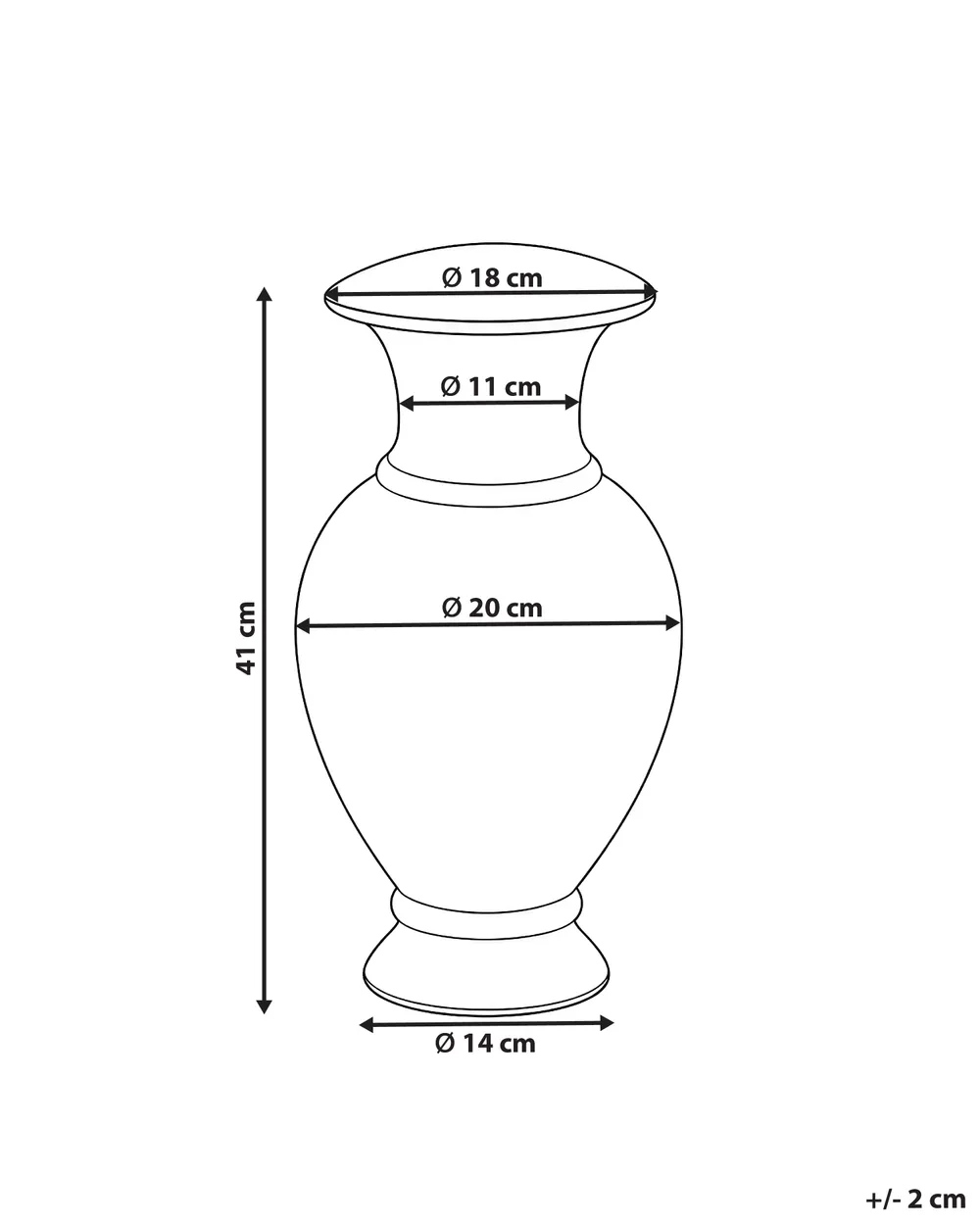 Blumenvase CALCEOLUS 41 cm Metall Gold_1184926
