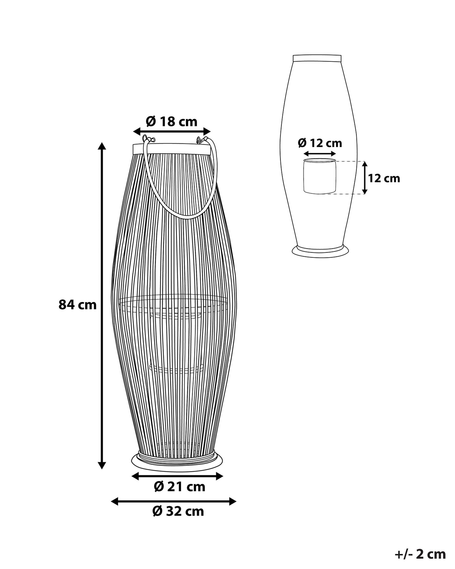 Laterne TAHITI 84 cm Bambus Schwarz_734293