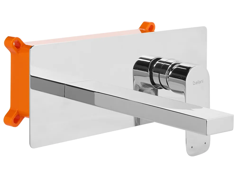 Wandmontierte Waschtischarmatur DICHATO Messing Silber_995782