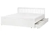 Bed with 2 Drawers OLENDON Pine Wood White 180 x 200 cm (EU Super King)