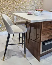 Set mit 2 Barstühlen FALTON Samtstoff Beige_979308