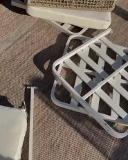 Lounge Set mit Tisch 5-Sitzer SERLA Metall Weiß_1068762