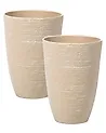 Set mit 2 Blumentöpfen CAMIA 35 cm Beige