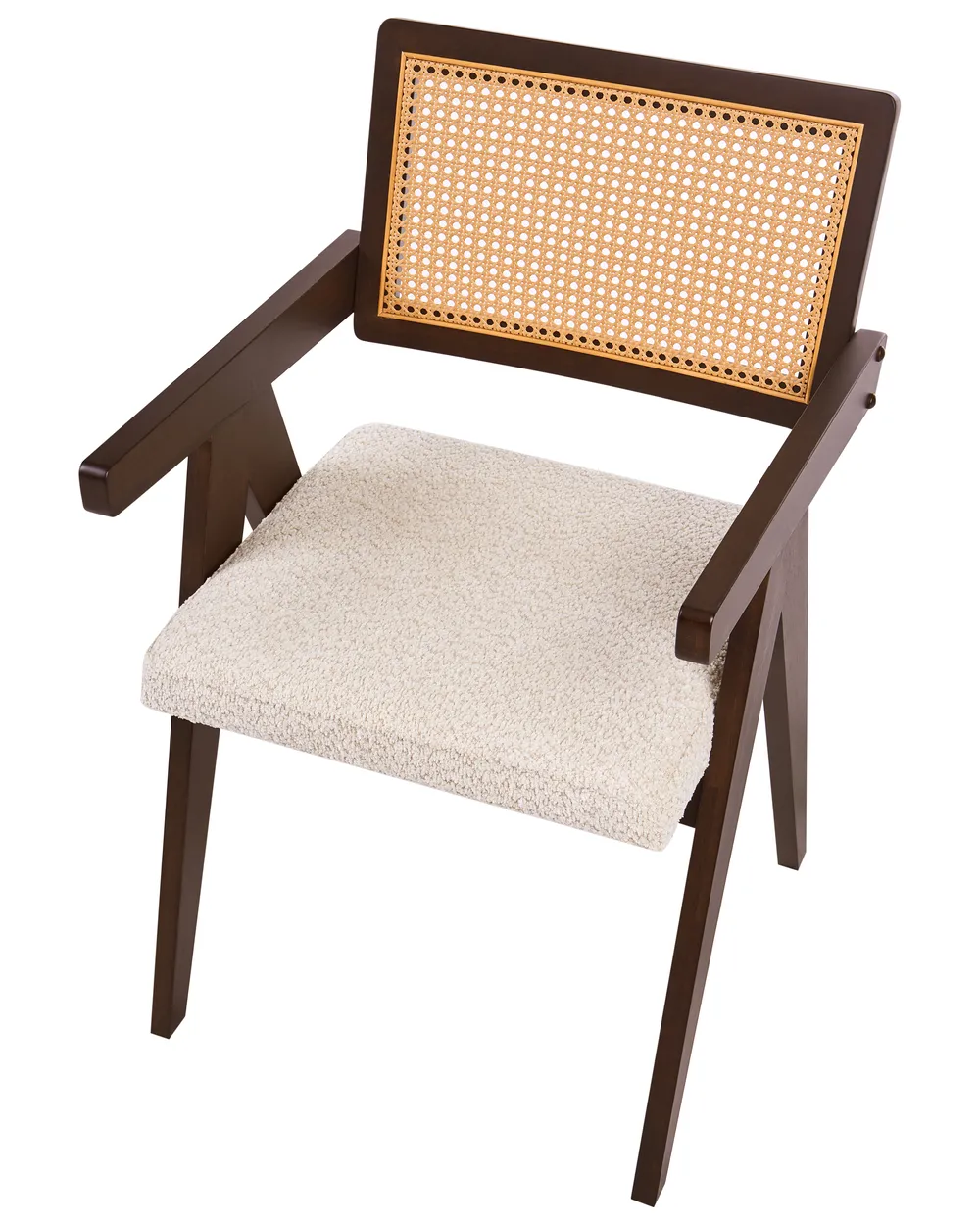 Esszimmerstuhl 2er Set AVA Holz Dunkelbraun / Hellbeige_1068381