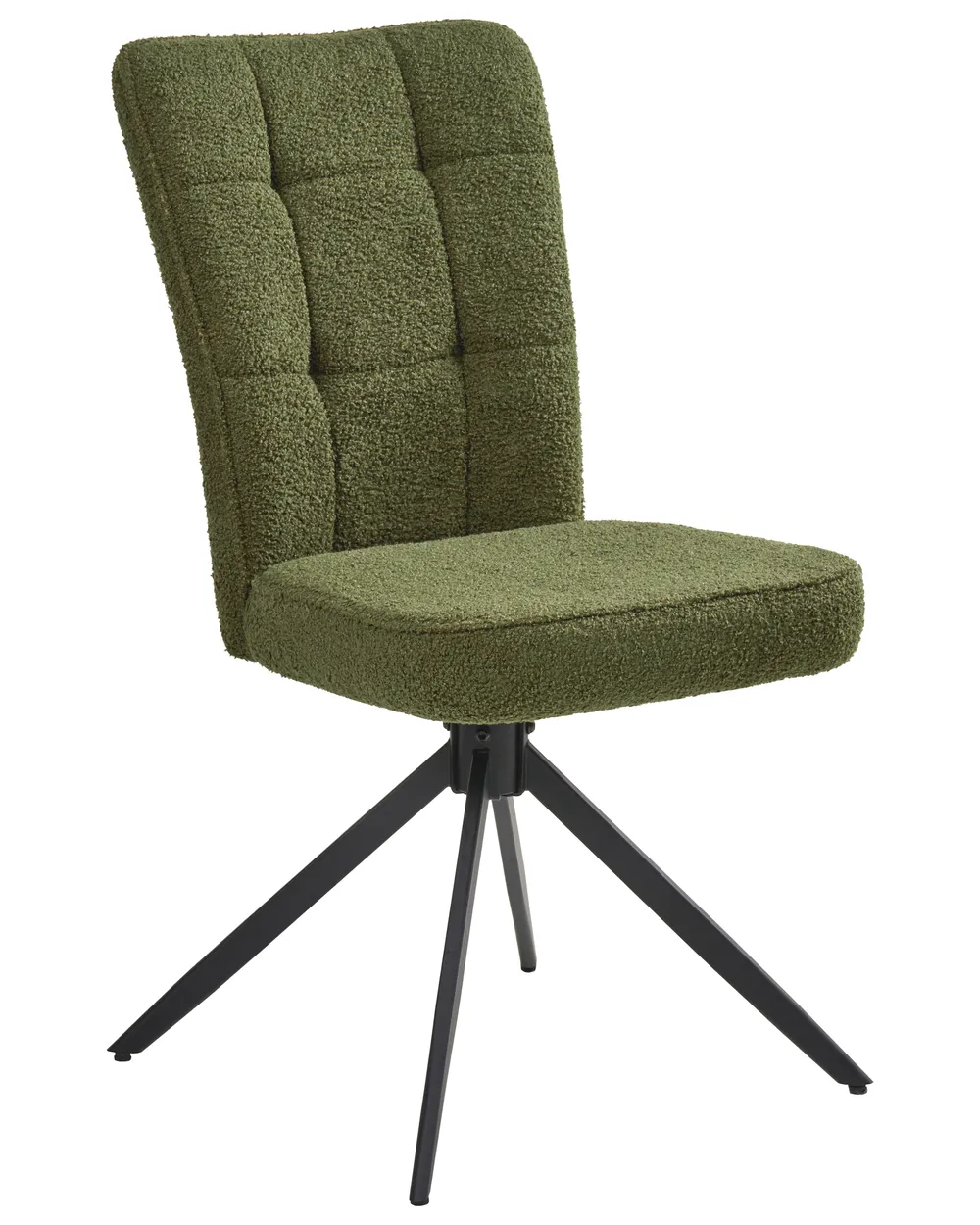 Esszimmerstuhl 2er Set drehbar RYAN Bouclé Grün_1042435