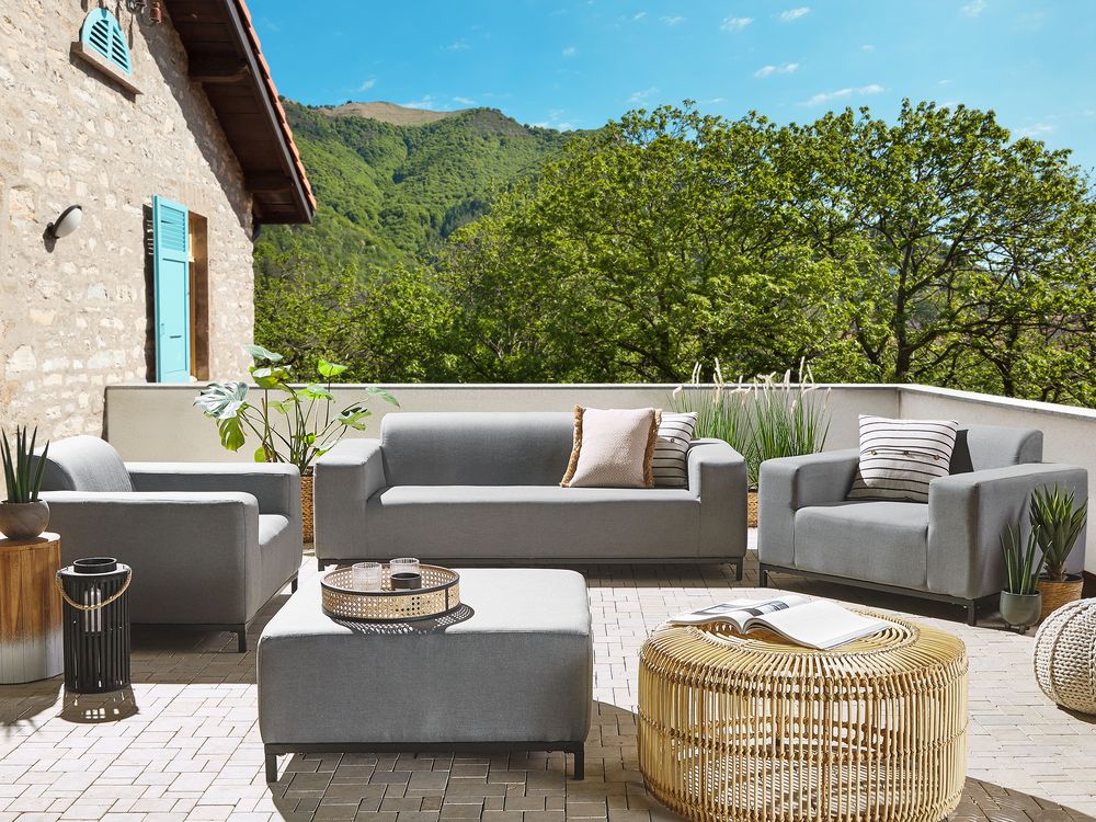 Garden Lounge Set with Table 5 Seater ROVIGO Grey