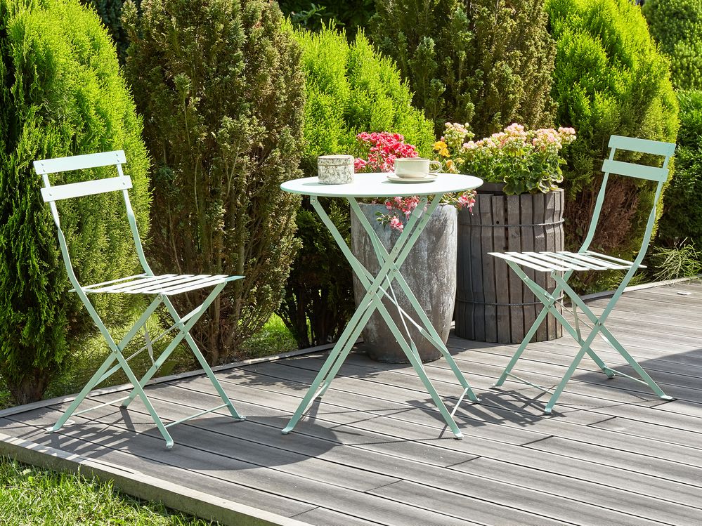 Bistro Set Folding FIORI Metal Mint Green