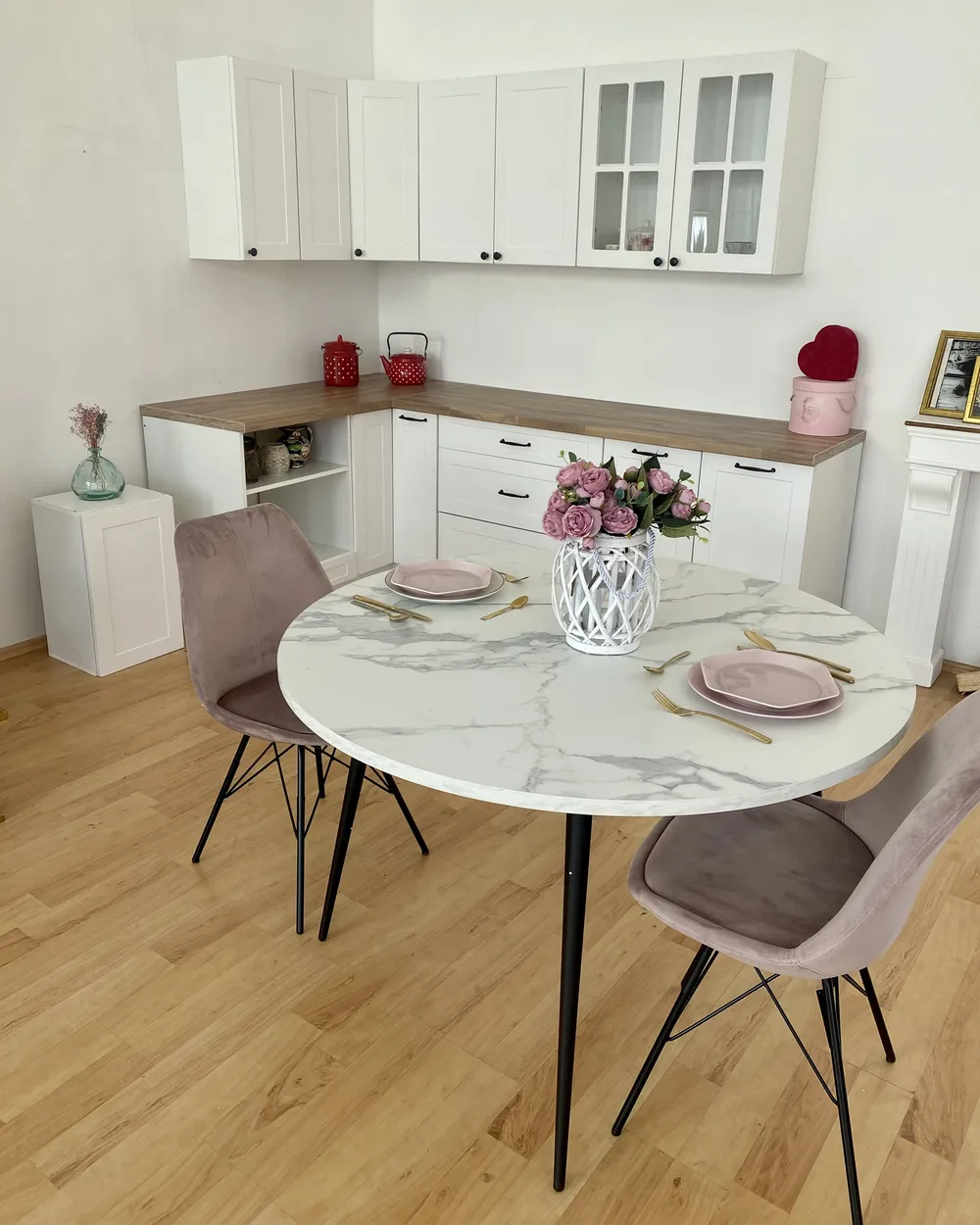 Dining Table ODEON White Marble 120 cm 120 cm_877834