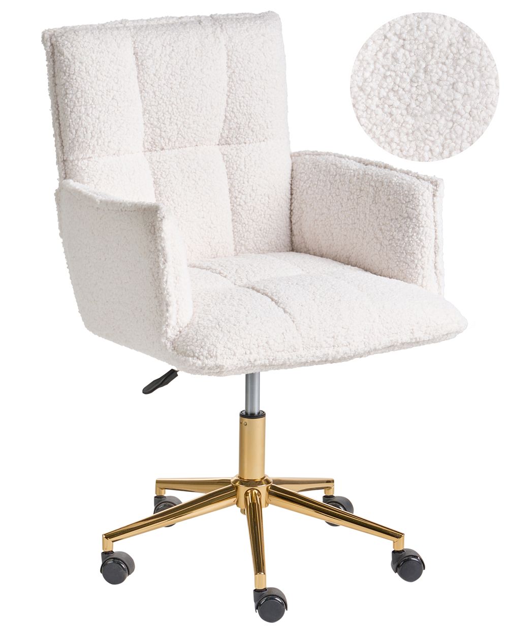 Desk Chair MANULU Boucle White