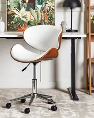 Desk Chair ROTTERDAM Faux Leather White_713239