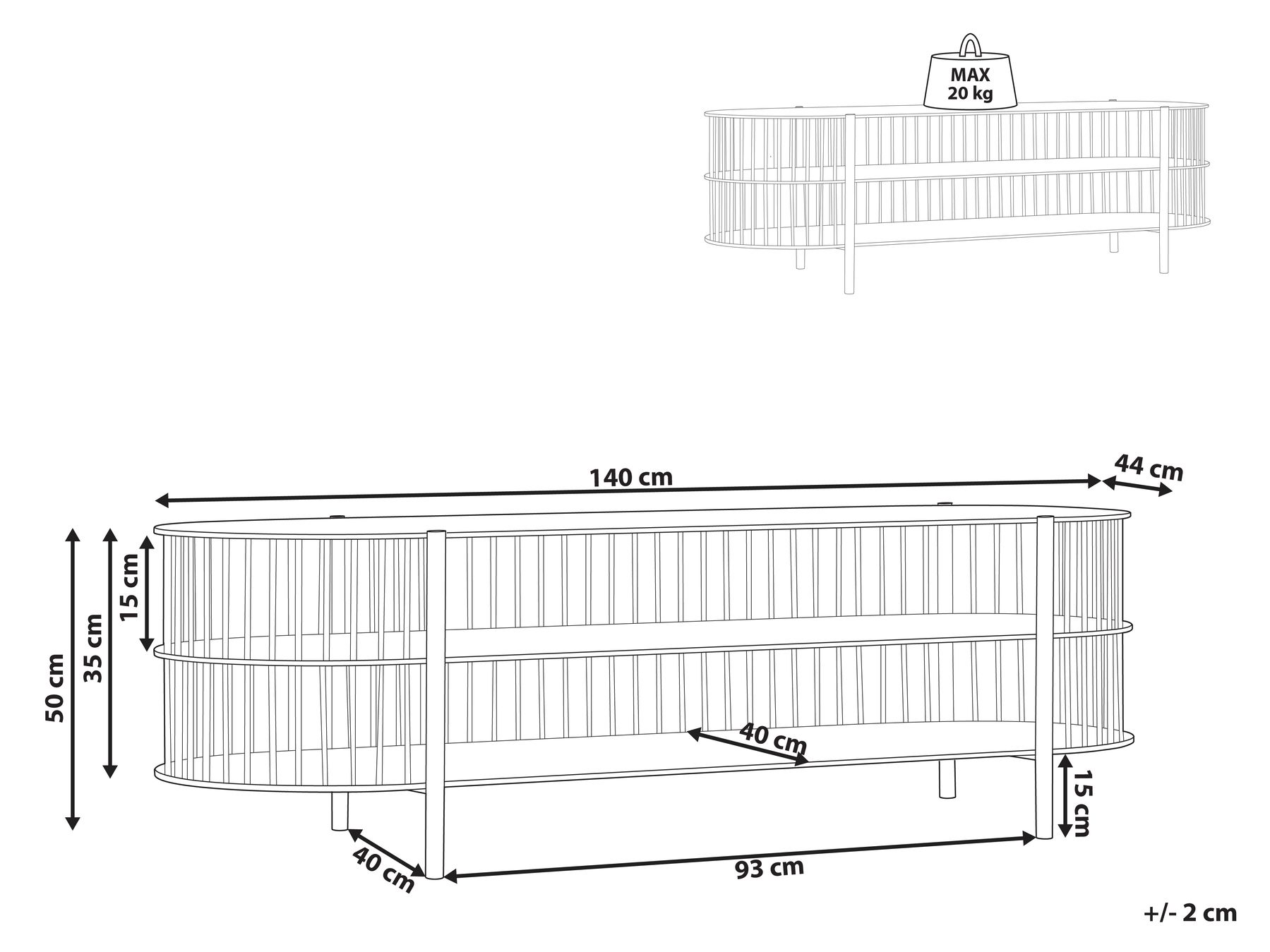 TV Stand BIRSON Black | Beliani.nl