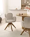 Esszimmerstuhl 2er Set drehbar JEAN Stoff Hellbeige