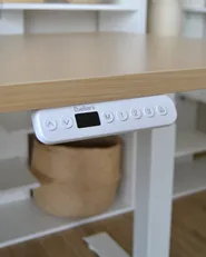 Electric Adjustable Standing Desk DESTINES 180 cm 72 cm Light Brown/ White_1034807