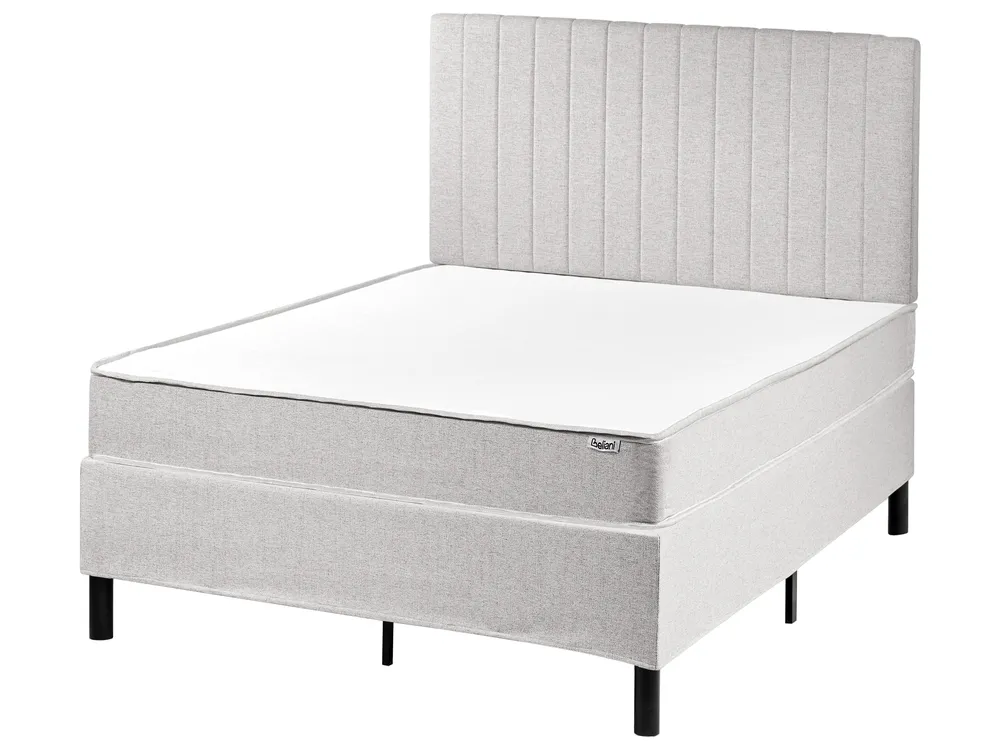 Boxspringbett Stoff COUNTESS 120 x 200 cm Hellgrau