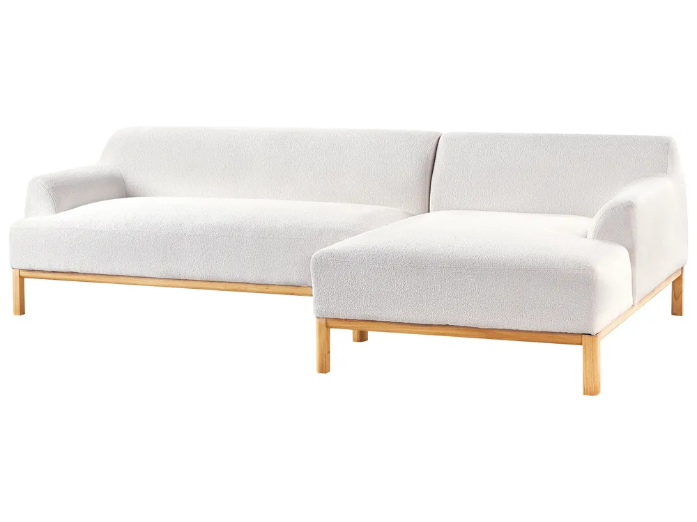 Corner Sofa 3 Seater SOSJO Boucle Off-White Left Hand_941247