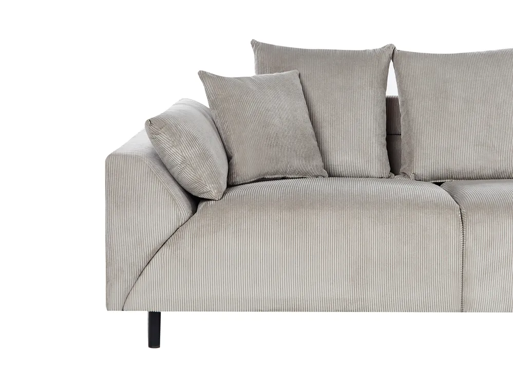 Ecksofa 4-Sitzer LUNNER Cord Hellgrau linksseitig_961098