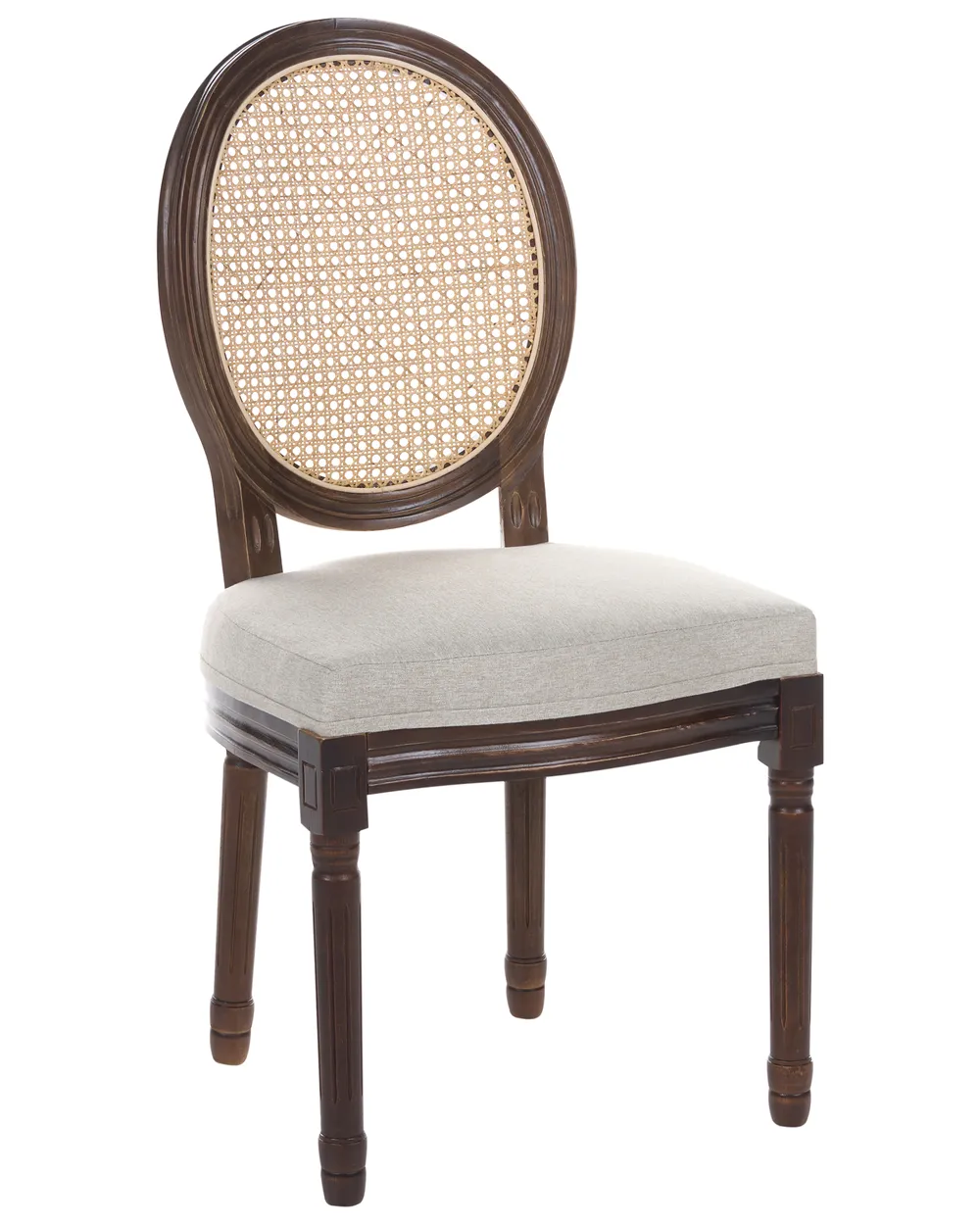 Set of 2 Chairs NIVLOC Wood Dark Brown/ Beige_1095726